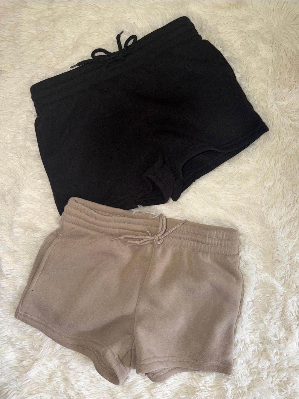 TJ Maxx Women’s Drawstring Sweat Lounge Shorts in Black and Taupe Size Small